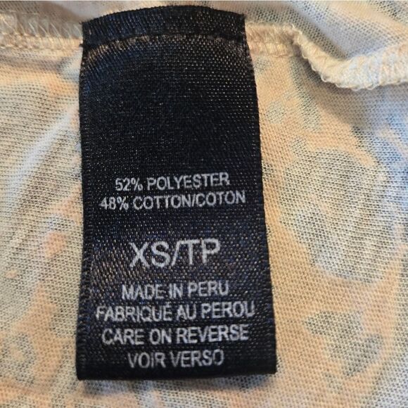 Tahari Burn Out V Neck T Shirt Semi Sheer Paisley XSMALL - Picture 8 of 8